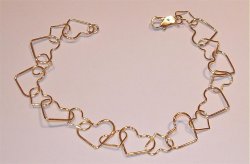 18 Karat Gold gep Heart small Large Lace y ANKLET