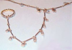 Irridescent JEWEL thong anklet DANGLE SEXY