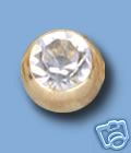 SOLID 14 KARAT Gold Ball toppers 5mm Cubic ZIRCONIA