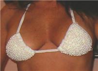 New Sexy Bride Lingerie Bra Panty Thong w/Pearls