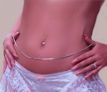 HerringBone ilver electroplate Sleek Stunning Belly Chain - Click Image to Close