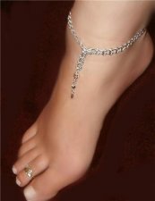 SILVER sep Love Knot anklet Chain