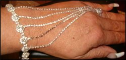 Crystal Rhinestone Chains Hand Slave Thong Bracelet