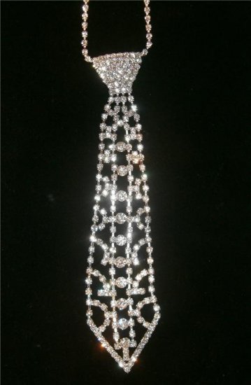 Diva Huge RHINESTONE sexy Neck Tie Long exceptional - Click Image to Close