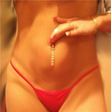 Nipple Navel Belly Body Clip Gold gep Pearl Chain
