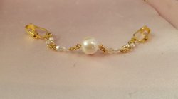 Gold gep Pearl with Genuine Austrian Crystals Female Personal In