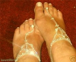 pick ur metal DANCER rhinestone Barefoot thong anklet chain
