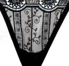 Handcuff SUB Lace Black Thong Pantie CRYSTALS Dom