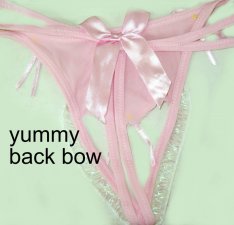 NEW Pussy Open Heart Sparkle Ruffle True LOVE Thong Pantie Pink