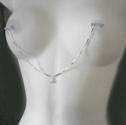 Lil Miss hand designed W Austrian crystal barbells nipple chains
