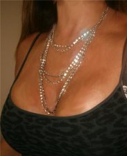 Miss Paparazzi Rhinestone lariat swag drape necklace chains