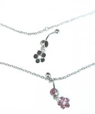 Navel bar crystal belly chain detachable 2 in 1 pick ur size cus