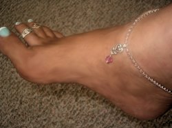 Ms Sweet Feet Super Sexy Swan like charm crystal pink anklet SP