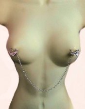 Wings crystals Silver sp Nipple No pierce no pain breasts chain