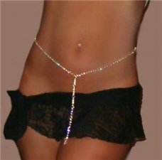 39 inch Large Crystal Rhinestone Necklace Belly Chain sep/gep
