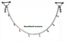 Nipple Sheild Pierced CZ Silver sep Crystal Body Chains