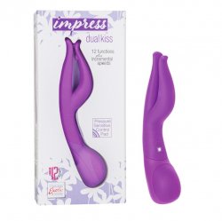 Impress Dual Kiss Vibrator in Purple Silicone