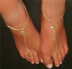 A pair Lifestyle Slave Barefoot Sandals Thong Anklet Bracelet