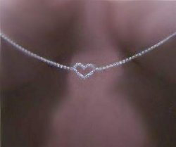 Rhinestone Large Heart Attach Pierce Nipple Body Chain