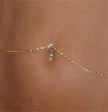 Scroll Thick Interchangable Navel Bar ring Belly Chain