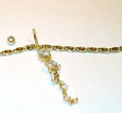 Scroll Thick Interchangable Navel Bar ring Belly Chain