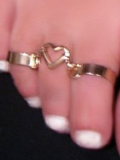 Double Fetish Heart GOLD gep Vermeil SS Band Toe rings