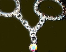 Double Rings Crystal w/Swarovski chains toe ring