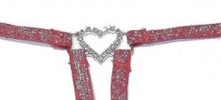 XStrings Dare to bare quality RED rhinestone heart Thong
