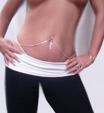 Scroll unique Interchangable Navel Bar ring Belly Chain