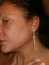3 inch Just right Rhinestone crystal earrings Pierced