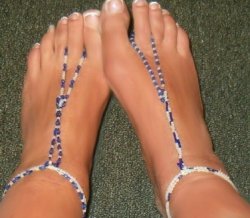Denium jeans sexy lady Beaded thong Barefoot anklet