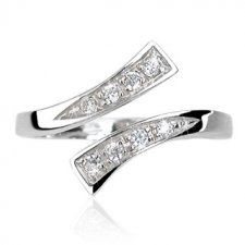 Stamped .925 Sterling Silver Solitaire CZ Toe ring