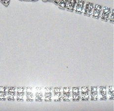 2 Row Austrian crystal rhinestone Silver sep Anklet