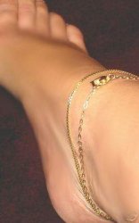 2 anklets BOX chains Plain and Heart Clasp ANKLET