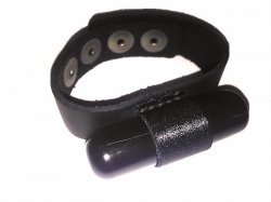VIBRATING Cock Ring Nickel Free Leather Strap Adjustable