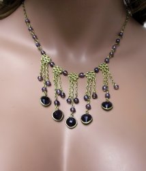 Glass Beaded Dangle Boho Necklace and Earring Set Pick YourColor