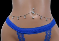 ShootingStar Rhinestone Navel Adjustable Belly TinyThinBallChain