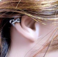 Hot Rhodium SNAKE Goddess Designed No Pierce EasyToWear Ear Cuff