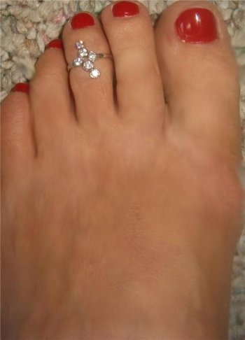 Cubic Zirconia Sterling Silver adjustable one size Toe Ring