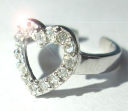 Miss Love Cubic Zirconia SS Heart Adjustable Toe Ring