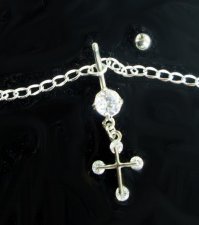 InterchangeableBelly Chain Cross Cubic Zirconia Navel Bar