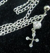 InterchangeableBelly Chain Cross Cubic Zirconia Navel Bar