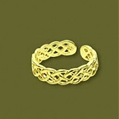 24 karat gold vermeil braid toe ring